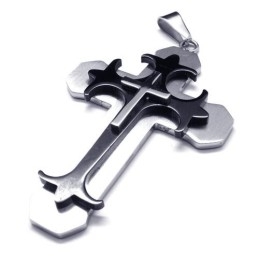 Mode Heren Titanium Kruis Hanger - Gratis Chian