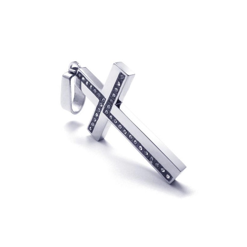 Mode Heren Kruis Titanium Hanger - Gratis Chian