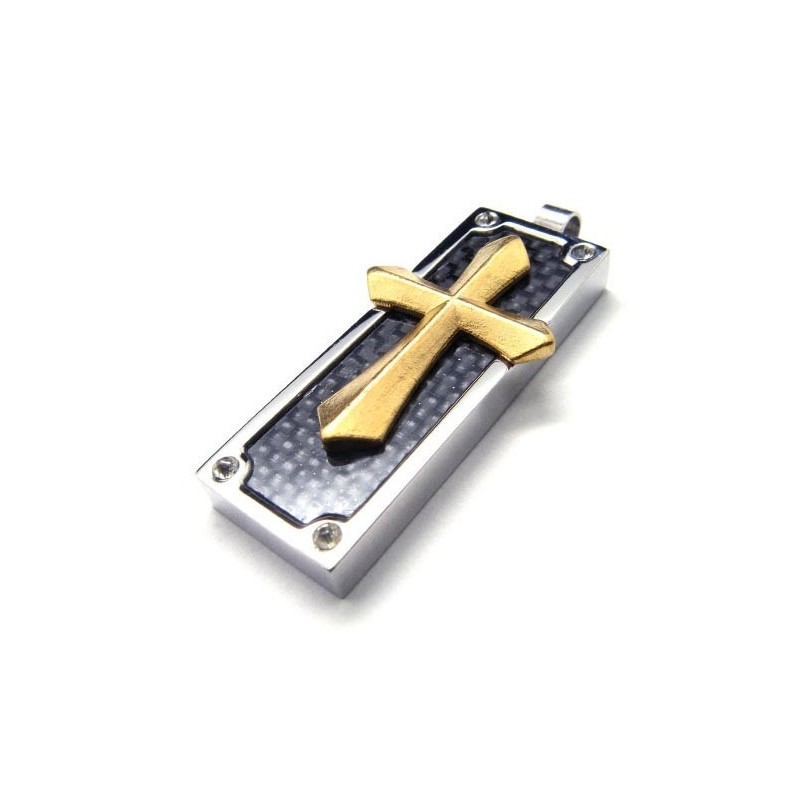 Mode Heren Titanium Kruis Hanger - Gratis Chian