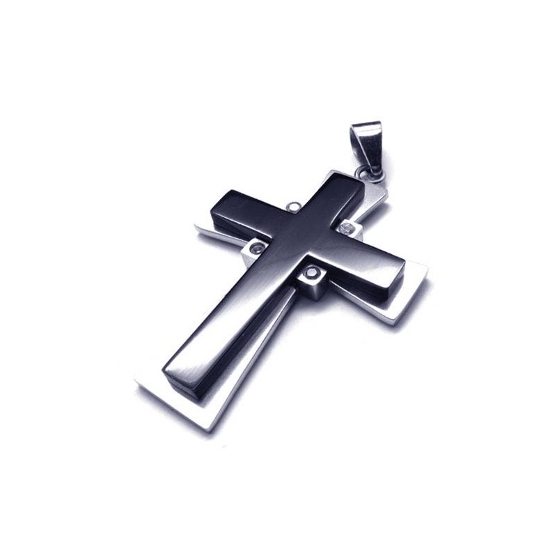 Nieuwe Stijl Zwarte Kruis Titanium Hanger - Gratis Chian Nieuwe Stijl Zwarte Kruis Titanium Hanger - Gratis Chian