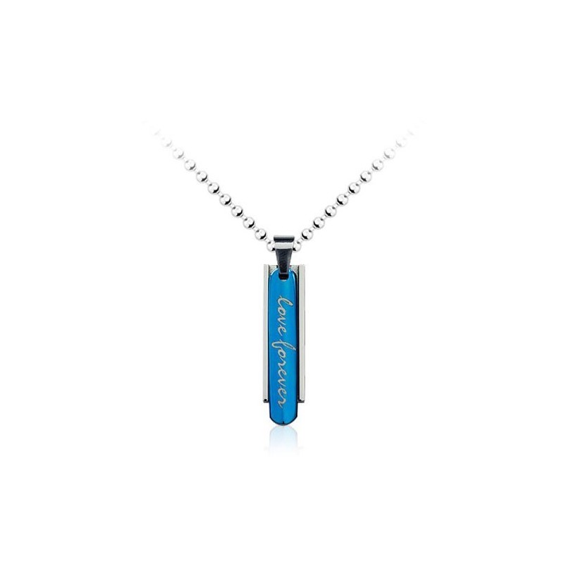 Mode Heren Blauwe Titanium Hanger - Gratis Ketting - Gratis Ketting