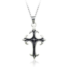 Stijlvolle Heren Zwarte Titanium Kruishanger - Gratis Ketting