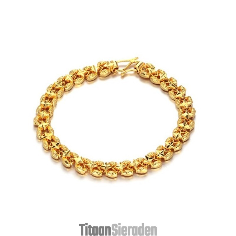 Gebruiksvriendelijke Damesarmband Van 18 Karaat Verguld Goud Gebruiksvriendelijke Damesarmband Van 18 Karaat Verguld Goud