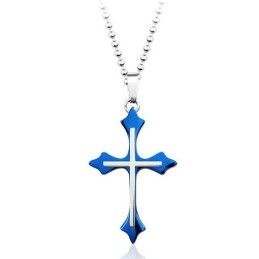Populaire Herenblauwe Titanium Hanger - Gratis Ketting