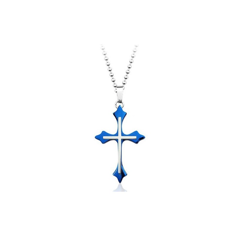 Populaire Herenblauwe Titanium Hanger - Gratis Ketting Populaire Herenblauwe Titanium Hanger - Gratis Ketting