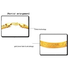 Compleet In Specificaties: 18K Vergulde Armband Met Mannelijk Drakenpatroon
