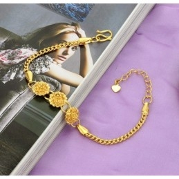 Stabiele Kwaliteit Vrouwelijke Bloemvormige 18K Vergulde Armband