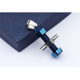 Klassieke Heren Titanium Hanger In De Vorm Van Een Schroef - Gratis Ketting