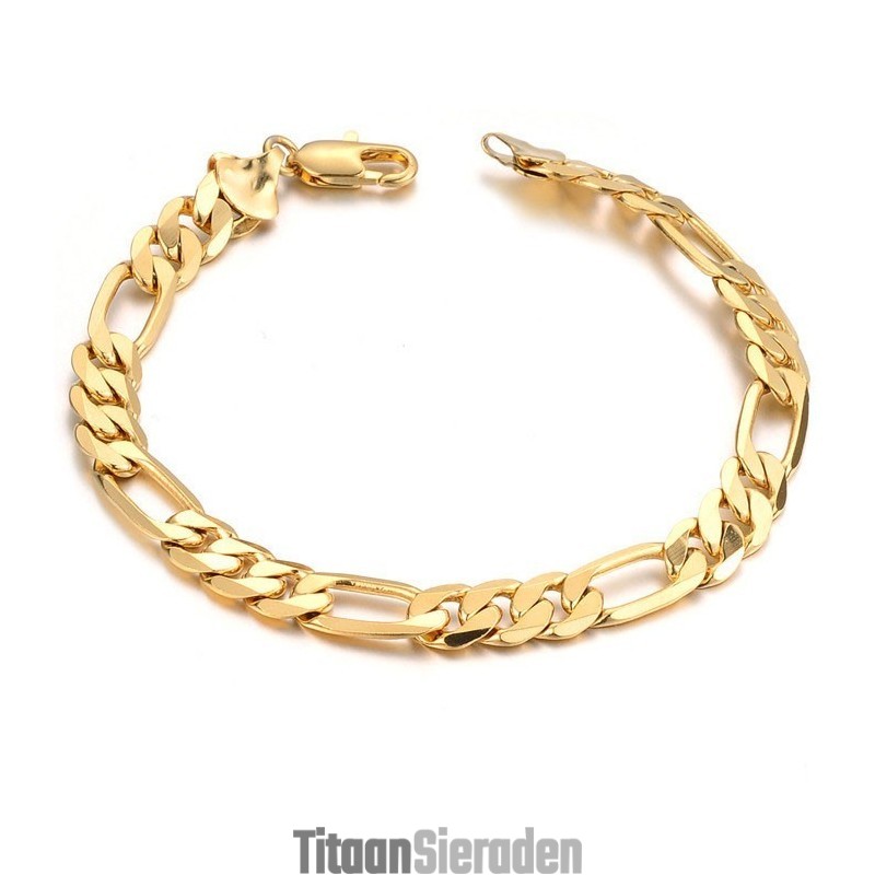 Gebruiksvriendelijke Herenarmband Van 18 Karaat Verguld Goud Gebruiksvriendelijke Herenarmband Van 18 Karaat Verguld Goud