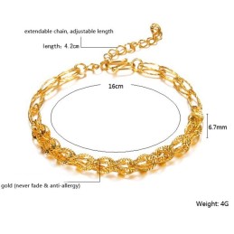 Kwaliteit En Kwantiteit Gegarandeerde Damesarmband Van 18 Karaat Verguld Goud