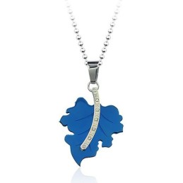 Esdoorn Heren Bladvormige Prachtige Titanium Hanger - Gratis Ketting