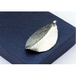 Eenvoudige Bladvormige Titanium Hanger Voor Heren - Gratis Ketting