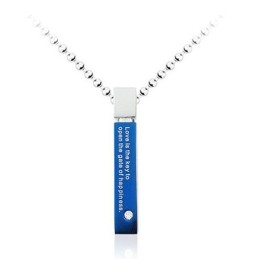 Super Mens Prachtige Blauwe Titanium Hanger - Gratis Ketting