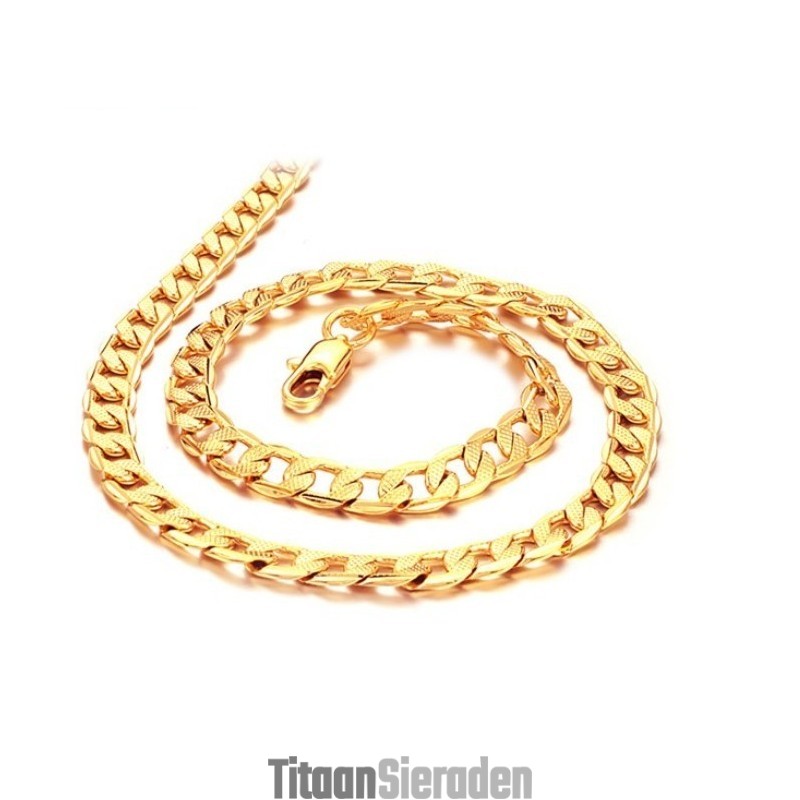 Duurzame, In Gebruik Zijnde, Mannelijke, Gedraaide Plakjes, 18K Vergulde Ketting Duurzame, In Gebruik Zijnde, Mannelijke, Gedraaide Plakjes, 18K Vergulde Ketting