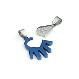 Prachtige Titanium Hanger In Palmvorm Voor Heren - Gratis Ketting