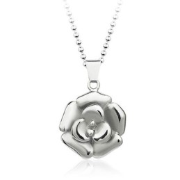 Prachtige Titanium Hanger In De Vorm Van Een Roos Voor Heren - Gratis Ketting