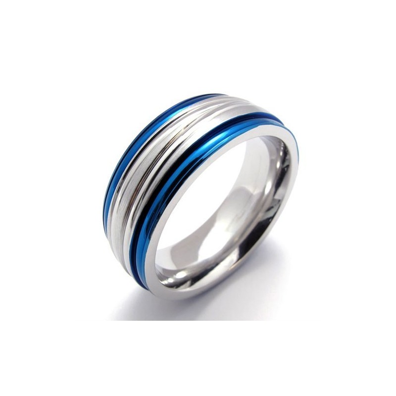 Mode Blauwe Titanium Ring