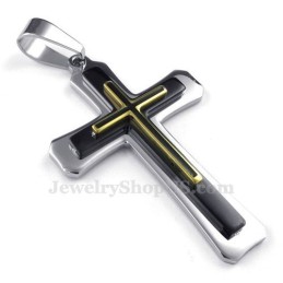 Drielaagse Titanium Kruishanger Ketting (Gratis Ketting)