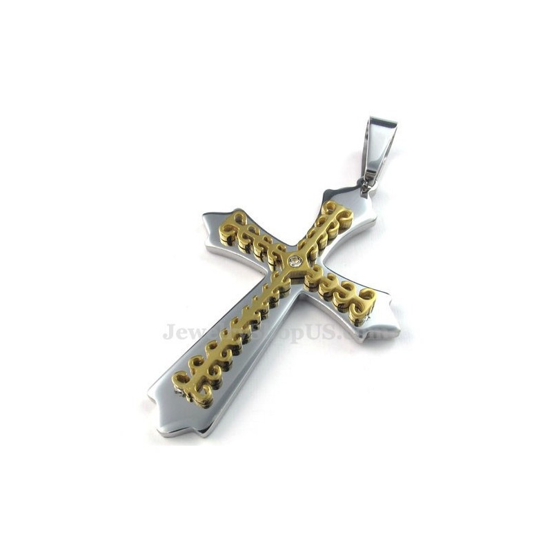Gouden Titanium Kruishanger Ketting (Gratis Ketting)