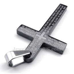 Titanium Kruis Hanger Ketting Met Schriftgedeelte (Gratis Ketting)