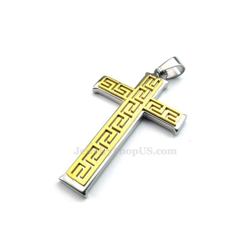 Herenmode Titanium Kruis Hanger Ketting (Gratis Ketting)