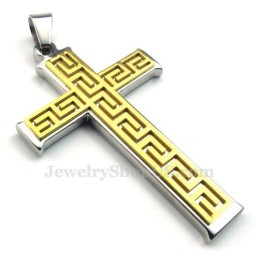 Herenmode Titanium Kruis Hanger Ketting (Gratis Ketting)