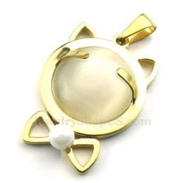 Gouden Titanium Kattenoog Hanger Ketting (Gratis Ketting)