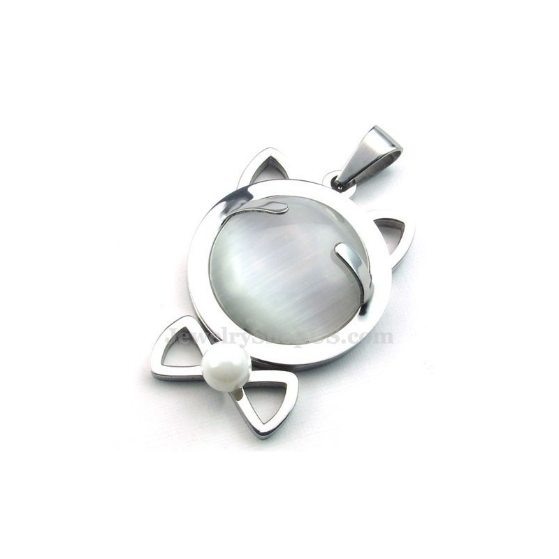 Zilveren Titanium Kattenoog Hanger Ketting (Gratis Ketting) Zilveren Titanium Kattenoog Hanger Ketting (Gratis Ketting)