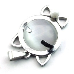 Zilveren Titanium Kattenoog Hanger Ketting (Gratis Ketting)