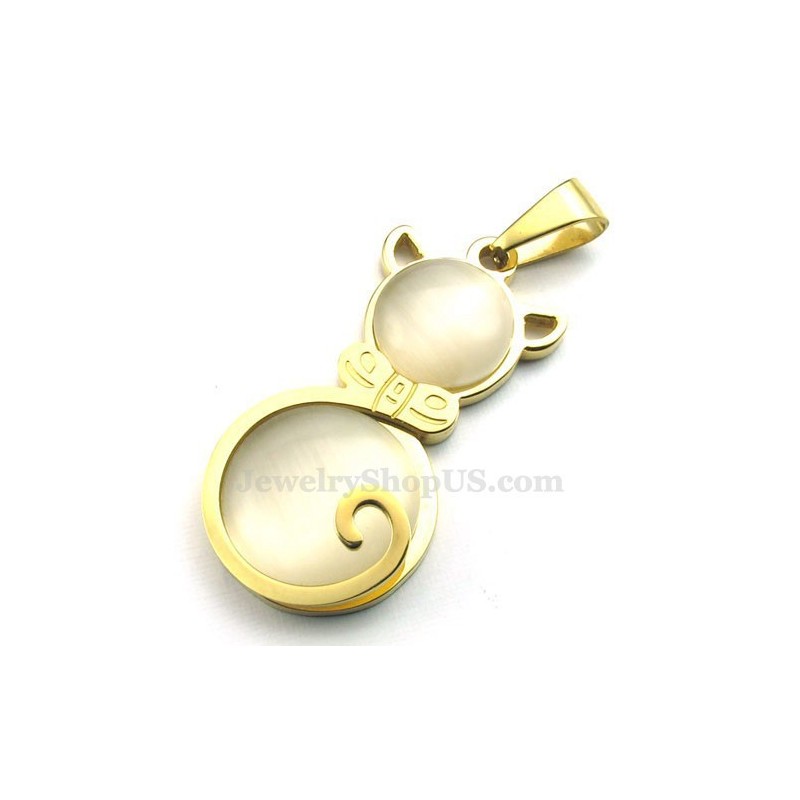 Gouden Kattenoog Titanium Hanger Ketting (Gratis Ketting) Gouden Kattenoog Titanium Hanger Ketting (Gratis Ketting)