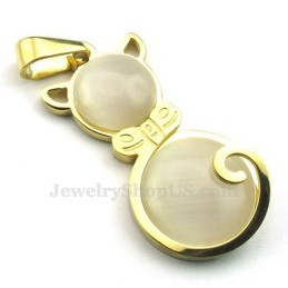 Gouden Kattenoog Titanium Hanger Ketting (Gratis Ketting)