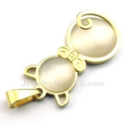 Gouden Kattenoog Titanium Hanger Ketting (Gratis Ketting)