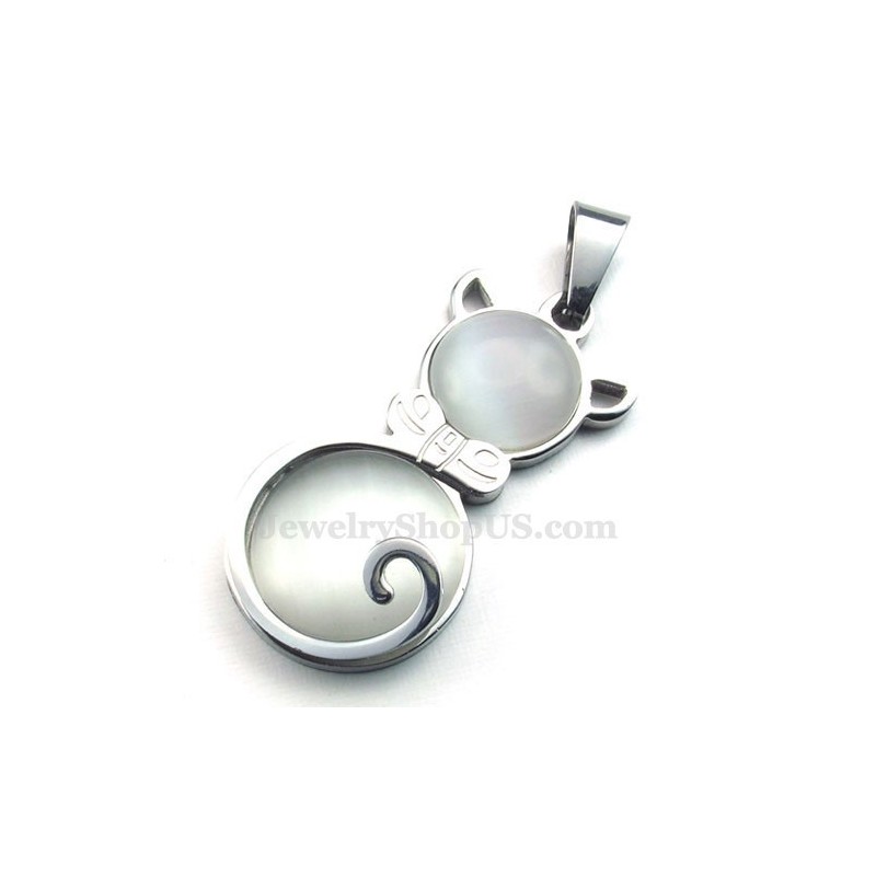 Zilveren Kattenoog Titanium Hanger Ketting (Gratis Ketting) Zilveren Kattenoog Titanium Hanger Ketting (Gratis Ketting)