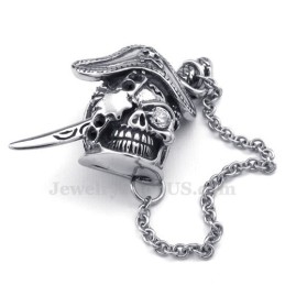 Elegante Titanium Zwaard-Schedelhanger Voor Heren (Gratis Ketting)