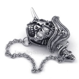 Elegante Titanium Zwaard-Schedelhanger Voor Heren (Gratis Ketting)