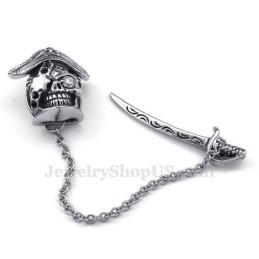 Elegante Titanium Zwaard-Schedelhanger Voor Heren (Gratis Ketting)