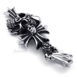 Titanium Schedelkruis Hanger Ketting (Gratis Ketting)