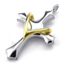 Liefde En Hart Kruis Titanium Hanger Ketting (Gratis Ketting)