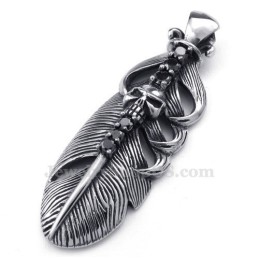 Titanium Veerhanger Ketting Versierd Met Schedel (Gratis Ketting)