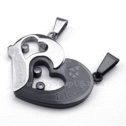 Titanium Ketting Met Hartjes Voor Koppels (Gratis Ketting) (Één Paar)