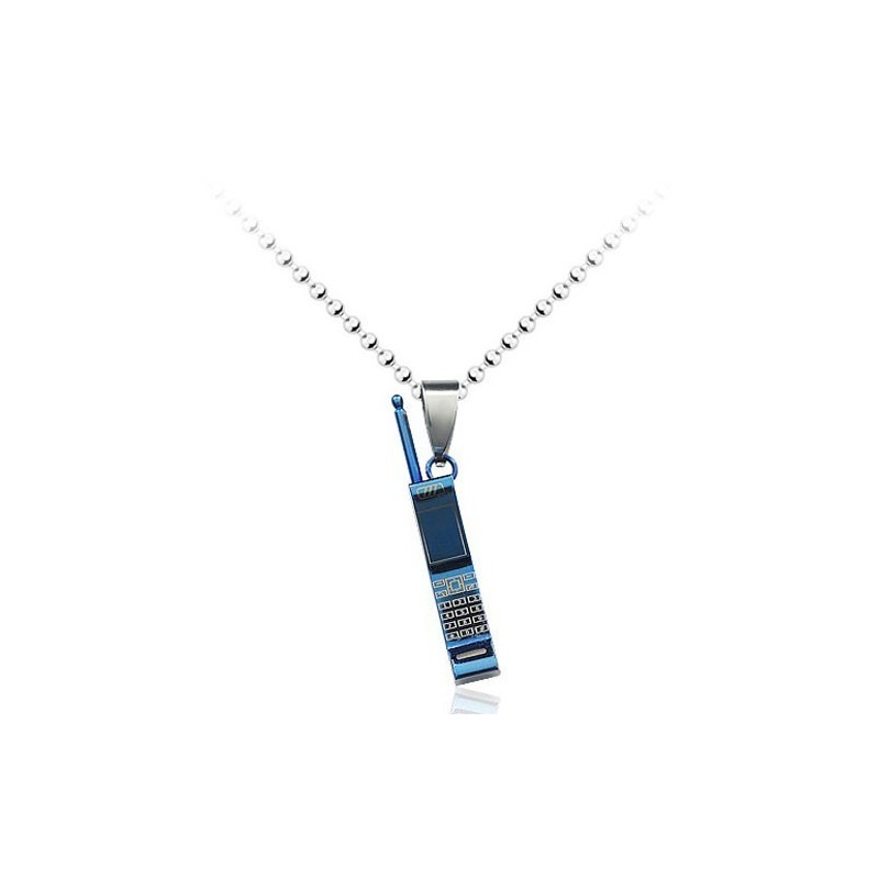 Nieuwe Stijl Heren Blauwe Mobiele Telefoon Titanium Hanger - Gratis Ketting Nieuwe Stijl Heren Blauwe Mobiele Telefoon Titanium Hanger - Gratis Ketting