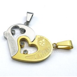 Mode Kus Puzzel Titanium Koppels Hanger Ketting Liefdescadeau (Gratis Ketting) (Eén Paar)
