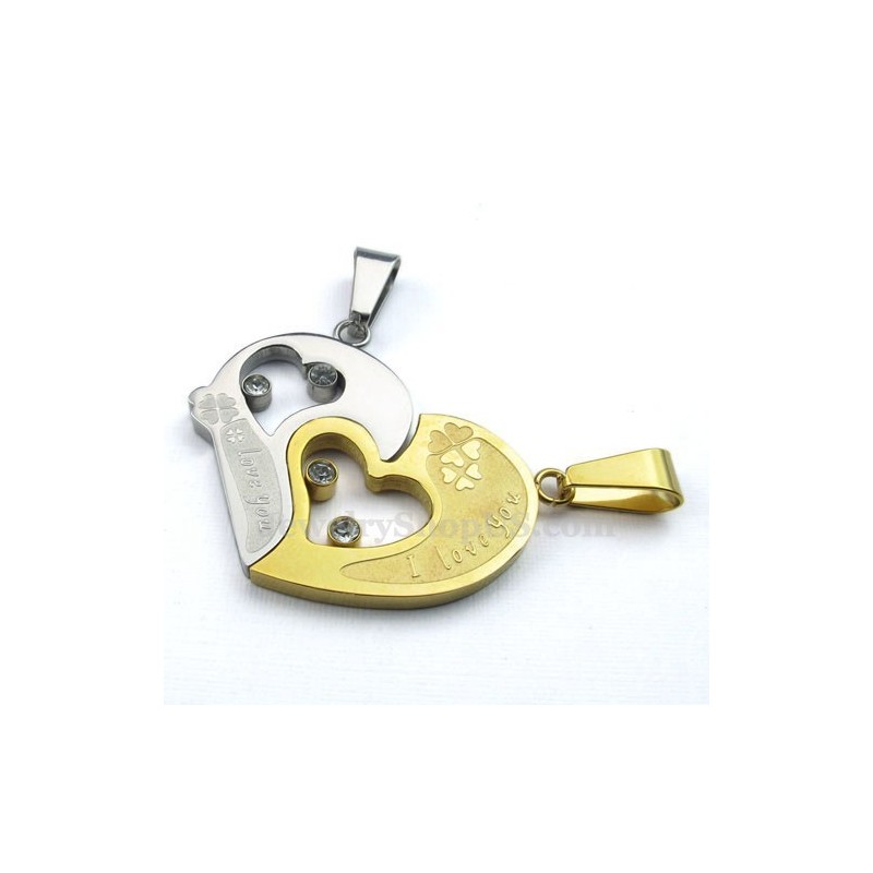 Mode Kus Puzzel Titanium Koppels Hanger Ketting Liefdescadeau (Gratis Ketting) (Eén Paar) Mode Kus Puzzel Titanium Koppels Hanger Ketting Liefdescadeau (Gratis Ketting) (Eén Paar)