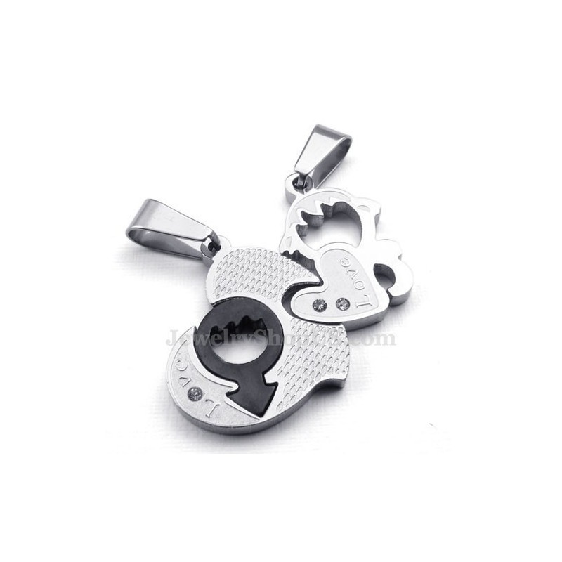 Titanium Ketting Met Twee Harten Als Hanger (Gratis Ketting) (Één Paar) Titanium Ketting Met Twee Harten Als Hanger (Gratis Ketting) (Één Paar)