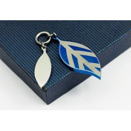 Mode Blauwe Blad Titanium Hanger - Gratis Ketting