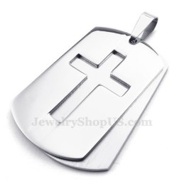 Zilveren Kaarten Titanium Kruis Hanger Ketting (Gratis Ketting)