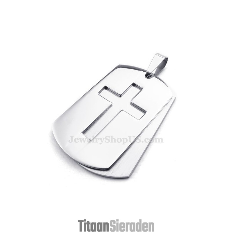 Zilveren Kaarten Titanium Kruis Hanger Ketting (Gratis Ketting) Zilveren Kaarten Titanium Kruis Hanger Ketting (Gratis Ketting)