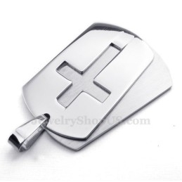 Zilveren Kaarten Titanium Kruis Hanger Ketting (Gratis Ketting)