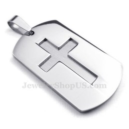 Zilveren Kaarten Titanium Kruis Hanger Ketting (Gratis Ketting)