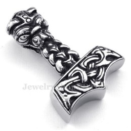Titanium Thor'S Hammer Hanger Ketting (Gratis Ketting)